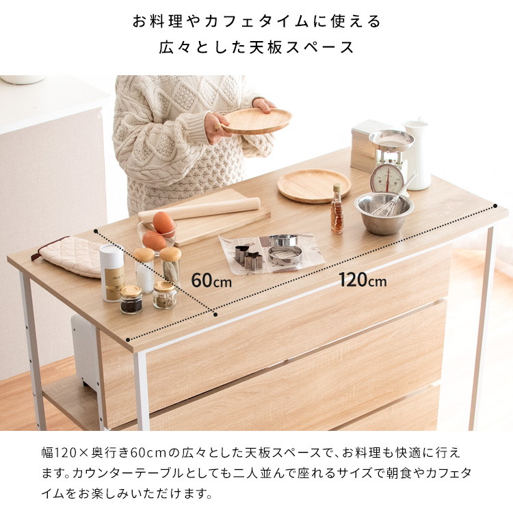 楽天市場】Salus サルース キッチン カウンターテーブル 幅：120cm