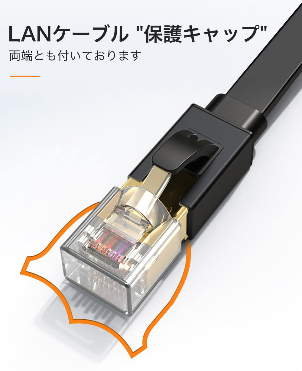 楽天市場】LANケーブル cat8 高速安定 フラット 0.5m/1m/2m/3m/5m/10m