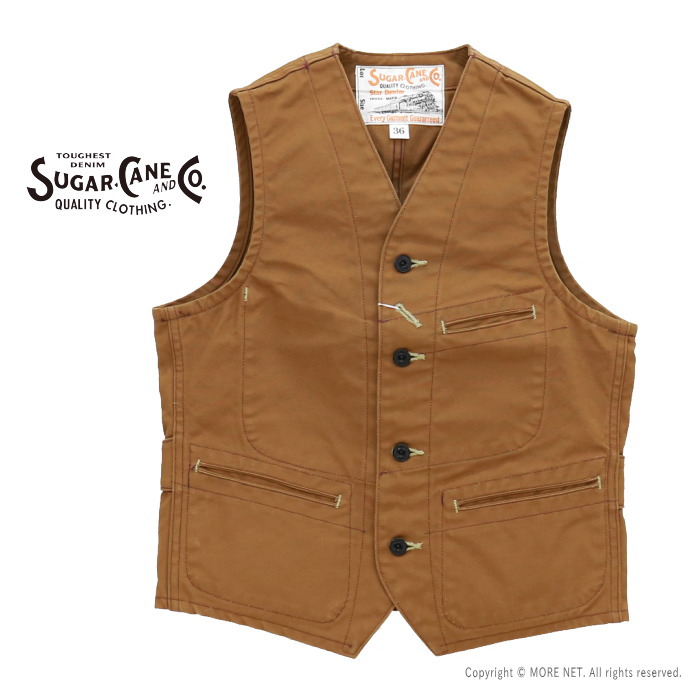 楽天市場】シュガーケーン SUGAR CANE ブラウンダックワークベスト