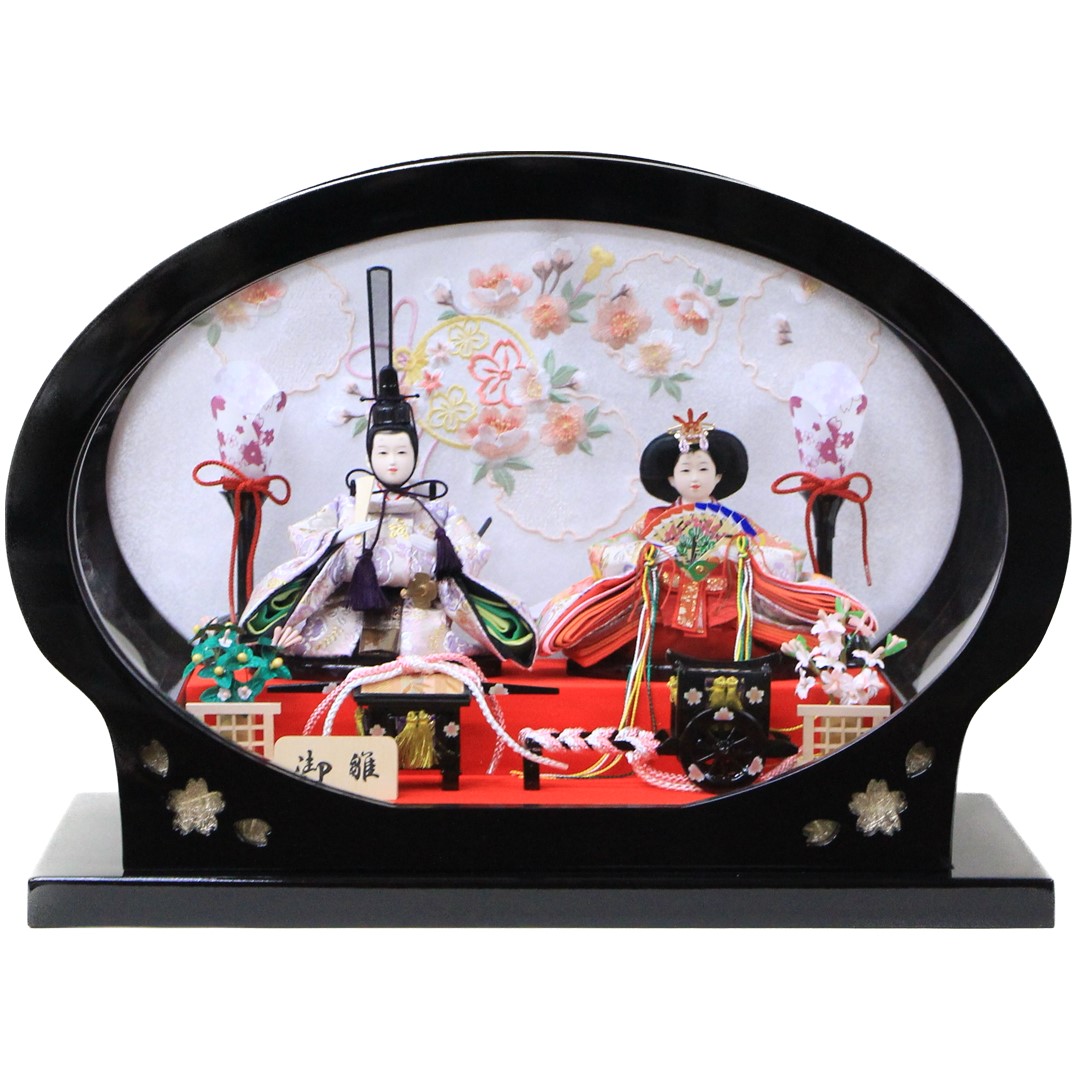 楽天市場】雛人形 丸型アクリルケース飾り ひな人形 小三五親王飾り 二