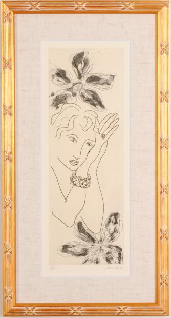 楽天市場】人物画 絵画 女性 花 銅版画 エッチング 山宮律子 「花と女