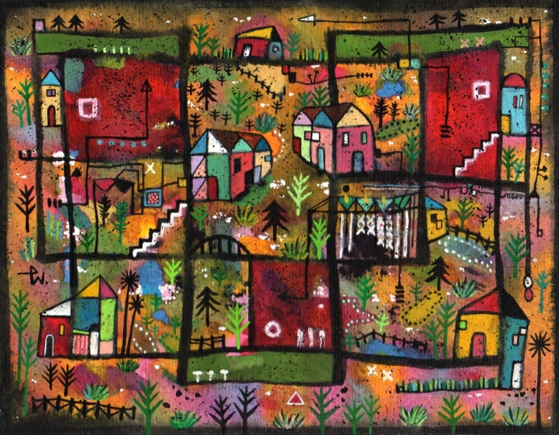 楽天市場】【作家名】若松愛子【作品名】夢の中の街 : アート