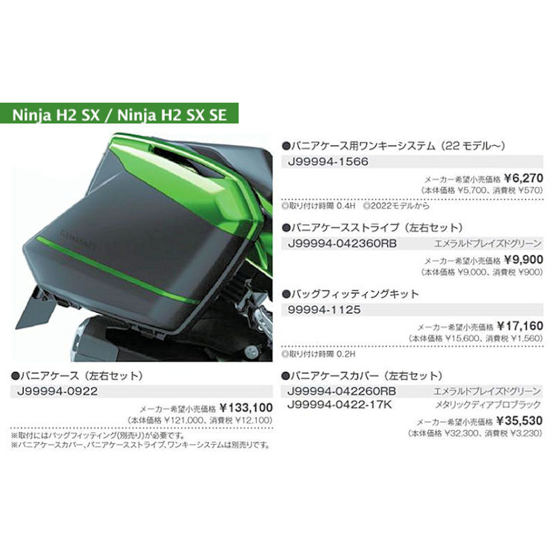 楽天市場】KAWASAKI純正 カワサキ J99994-0922 パニアケース（左右