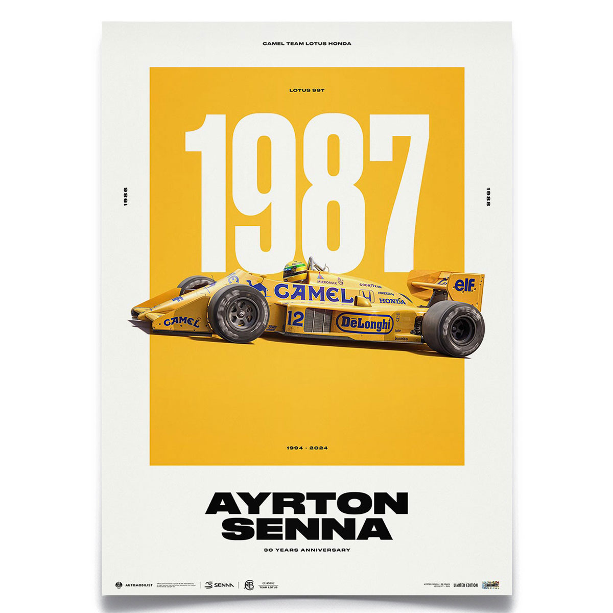 楽天市場】ポスター オートモビリスト アイルトン・セナ ロータス 99T