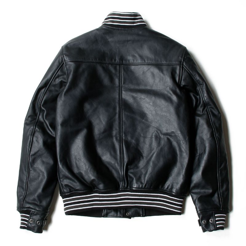楽天市場】ヘルストン レザージャケット カレッジ レザー ジャケット