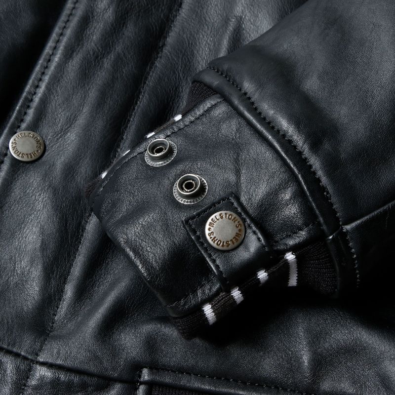 楽天市場】ヘルストン レザージャケット カレッジ レザー ジャケット