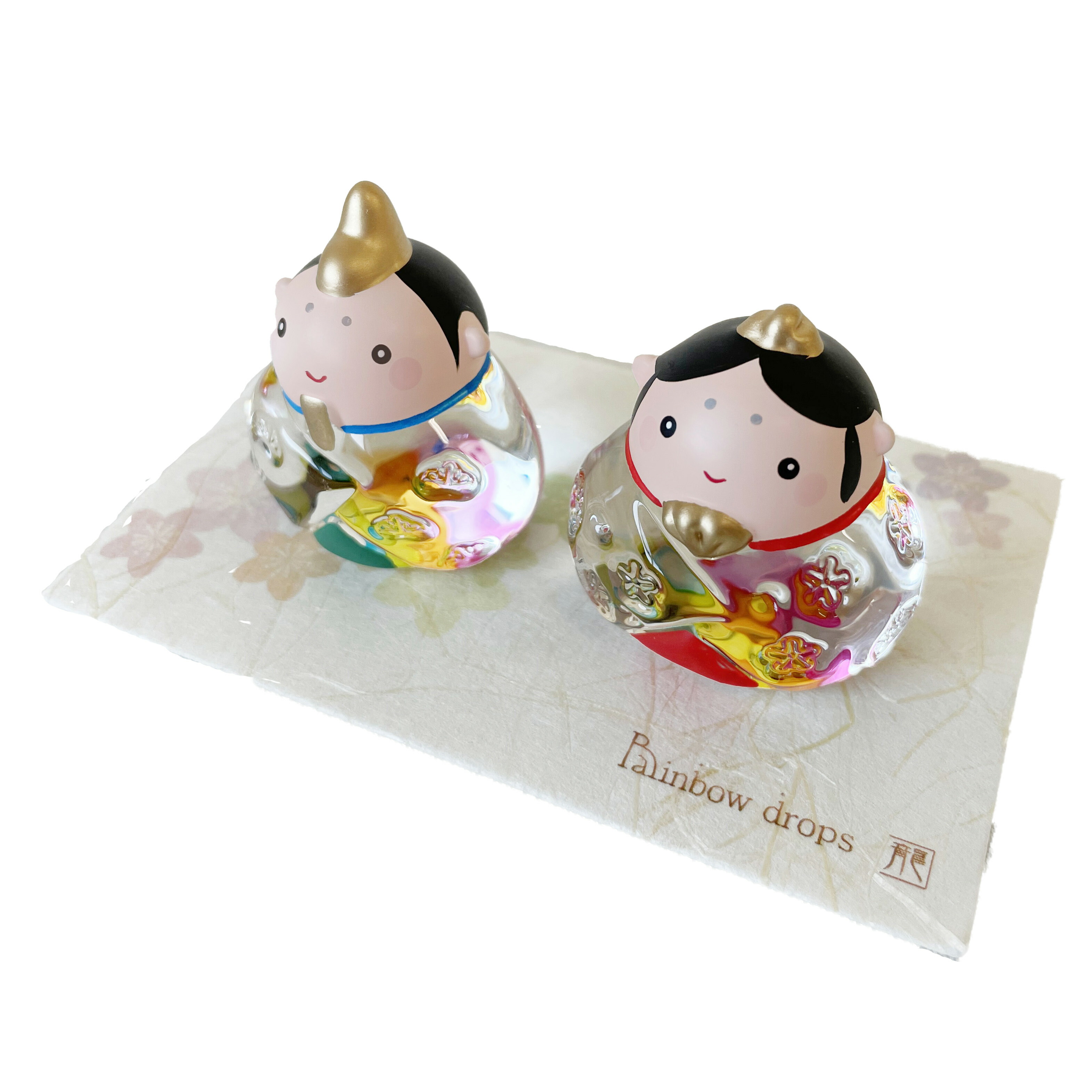 楽天市場】＼ 10％OFF ！／ クリスタル 虹の雫 おひなさま ガラス