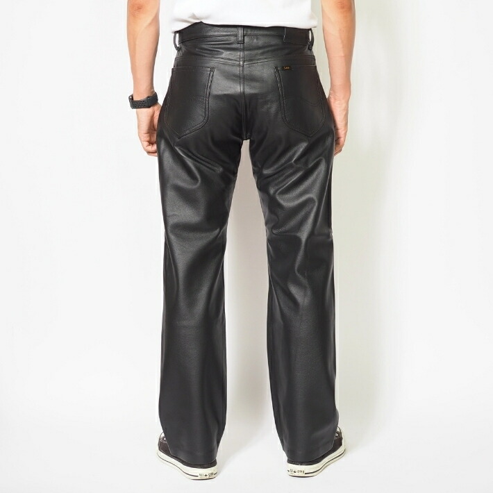 楽天市場】LEE リー レザーパンツ 本革 ストレート ライダースパンツ