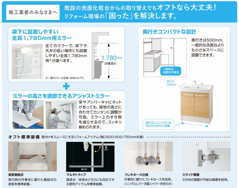 楽天市場】◇LIXIL INAX オフト 洗面台 間口750mm ハイグレード仕様