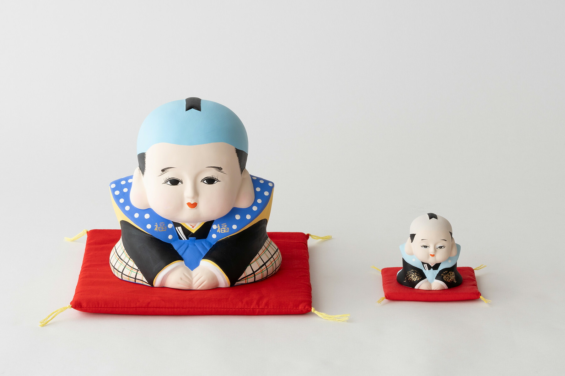 楽天市場】福助 座布団つき 大型 陶器製 レトロ 16センチ 伝統的 縁起