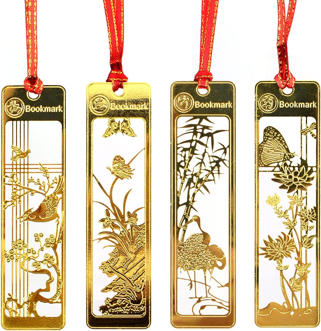 楽天市場】四君子 しおり 4枚セット （蘭、竹、菊、梅） ブックマーク