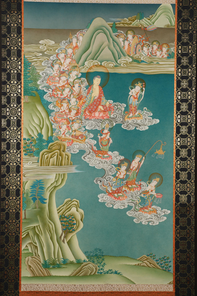 楽天市場】阿弥陀来迎図（早来迎） 仏画掛け軸（尺五サイズ） : 仏像