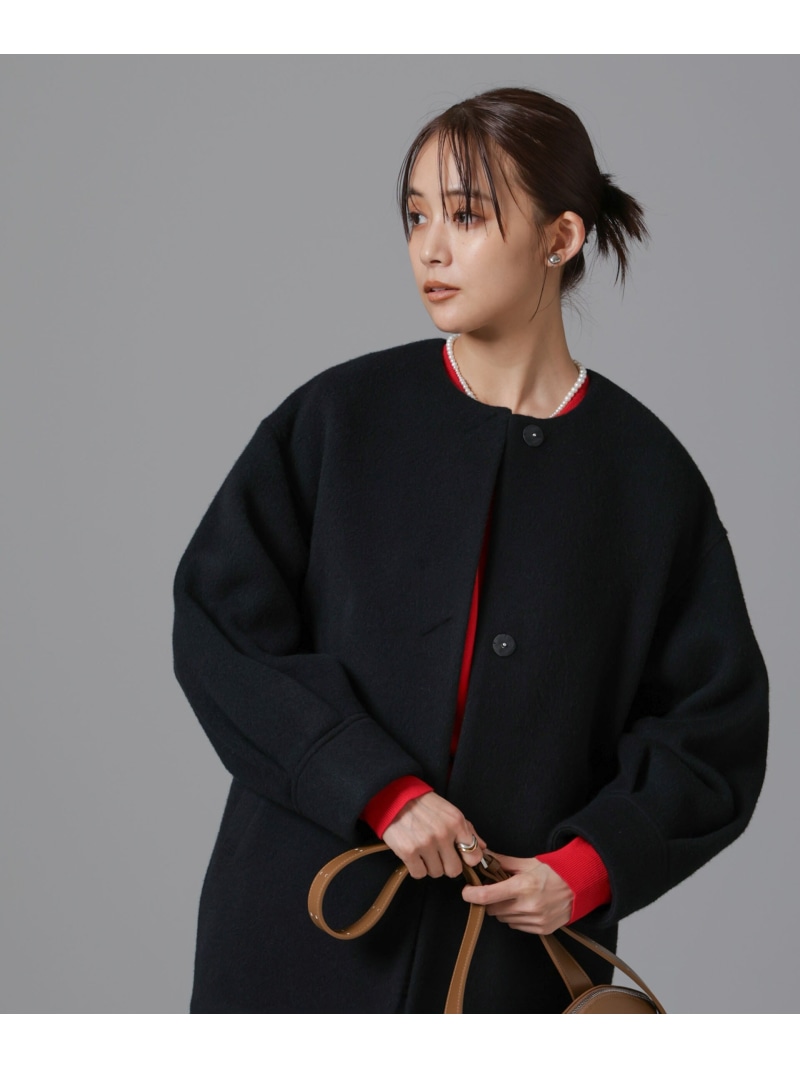 楽天市場】【SALE／40%OFF】PECOLAMBウールカシミヤノーカラーミドル丈