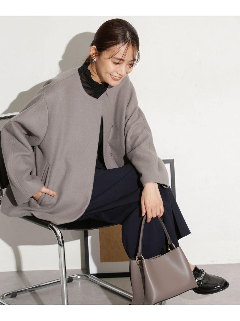 楽天市場】【SALE／40%OFF】ハミルトンラムズウールノーカラーショート