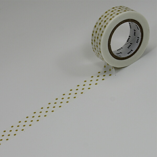 楽天市場】mt カモ井加工紙 マスキングテープ ドット・金 mt1P