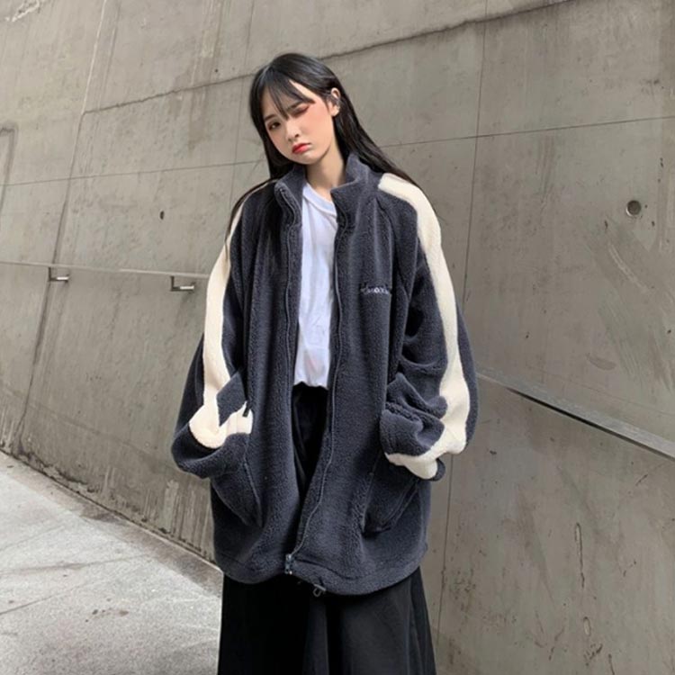 楽天市場】韓国風 ボアジャケット レディース 冬服 ボアジャンパー