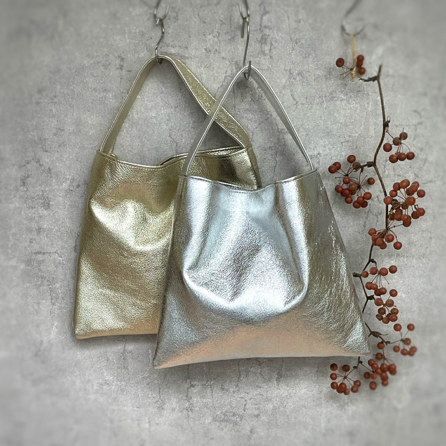 楽天市場】ワンハンドル レザーバッグ ミニ ゴールド シルバー ミニ