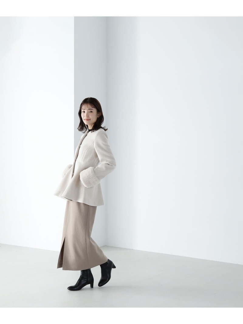 楽天市場】フェイクファースリーブペプラムコート 24AW NATURAL BEAUTY
