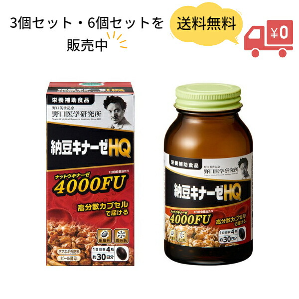 楽天市場】【送料無料】野口医学研究所 納豆キナーゼHQ 4000FU（120粒