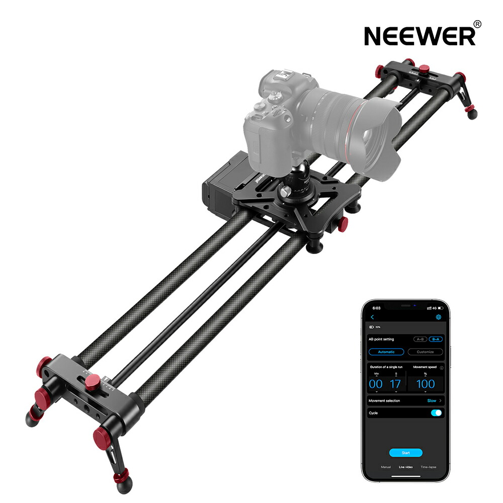 楽天市場】NEEWER 80cm/100cm 電動カメラスライダー アプリ無線制御
