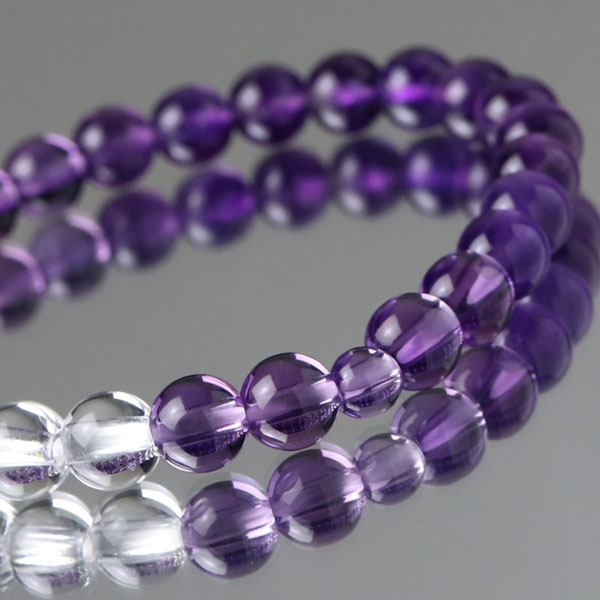 楽天市場】数珠ブレスレット 約7ミリ 紫水晶 本水晶 グラデーション