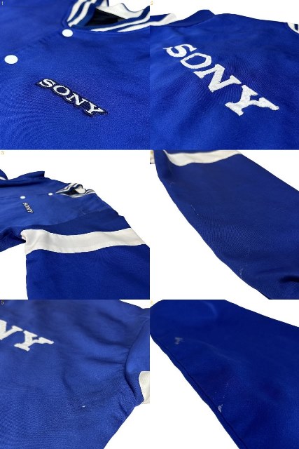 楽天市場】90s SONY Jersey Varsity Jacket 青 XL ソニー バーシティ