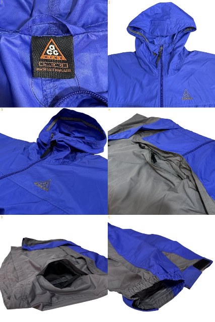 楽天市場】96年製 NIKE ACG Logo Nylon Anorak Parka 青灰 L 90s