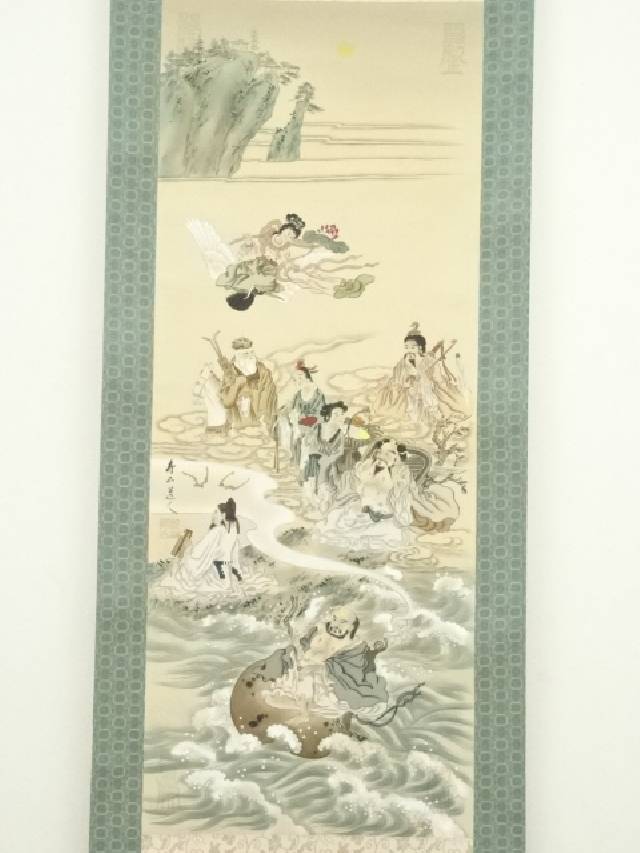 中国美術 佛画 巻物 傅香 絵［八十七仙人図］紙本 肉筆