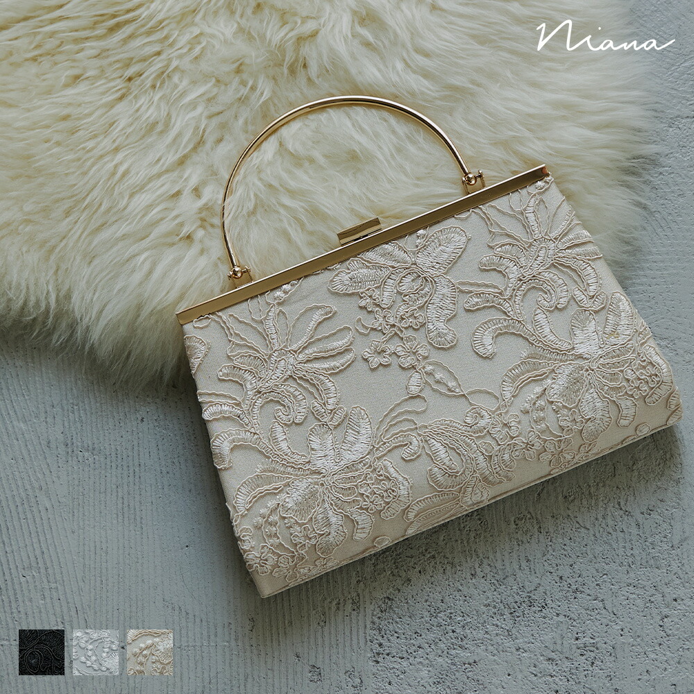 楽天市場】2way刺繍デザインハンドバッグ パーティーバッグ がま口