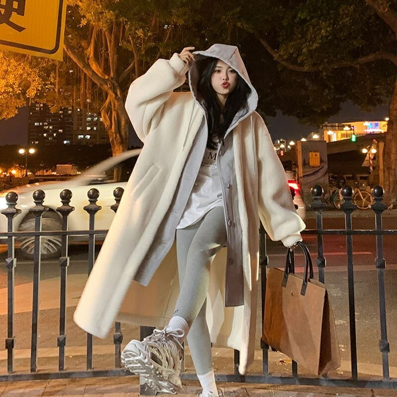 楽天市場】ロングボアコート ボアブルゾン ロング丈 無地フーディー