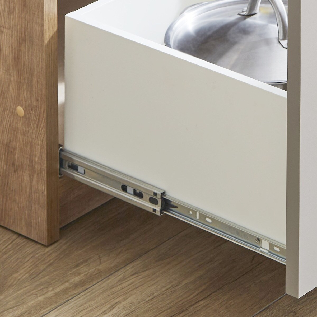 楽天市場】キッチン収納カウンター (幅180cm 引き出し+開き扉+ダスト