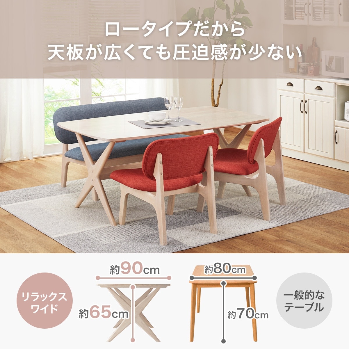 楽天市場】リビングダイニングテーブル4点セット (LDリラックスワイド