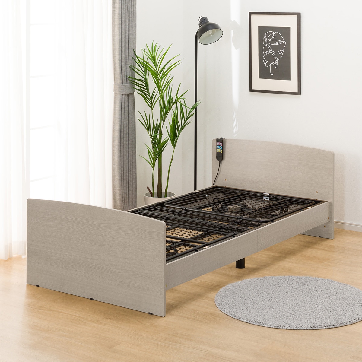 楽天市場】【非課税】電動シングルベッドフレーム(ライズ3 2M-F