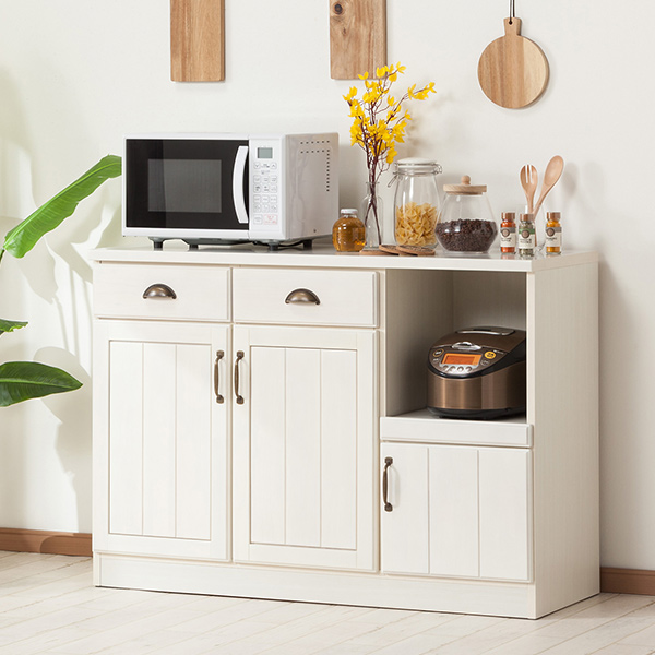 ニトリ】キッチンカウンター ホワイトキャビネット 2ドア 2引き出し