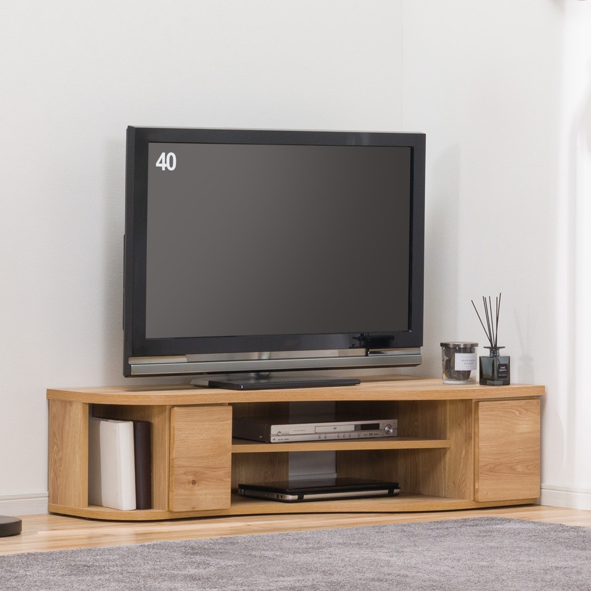 楽天市場】コーナー有効活用 流線形テレビボード (120cm) ニトリ