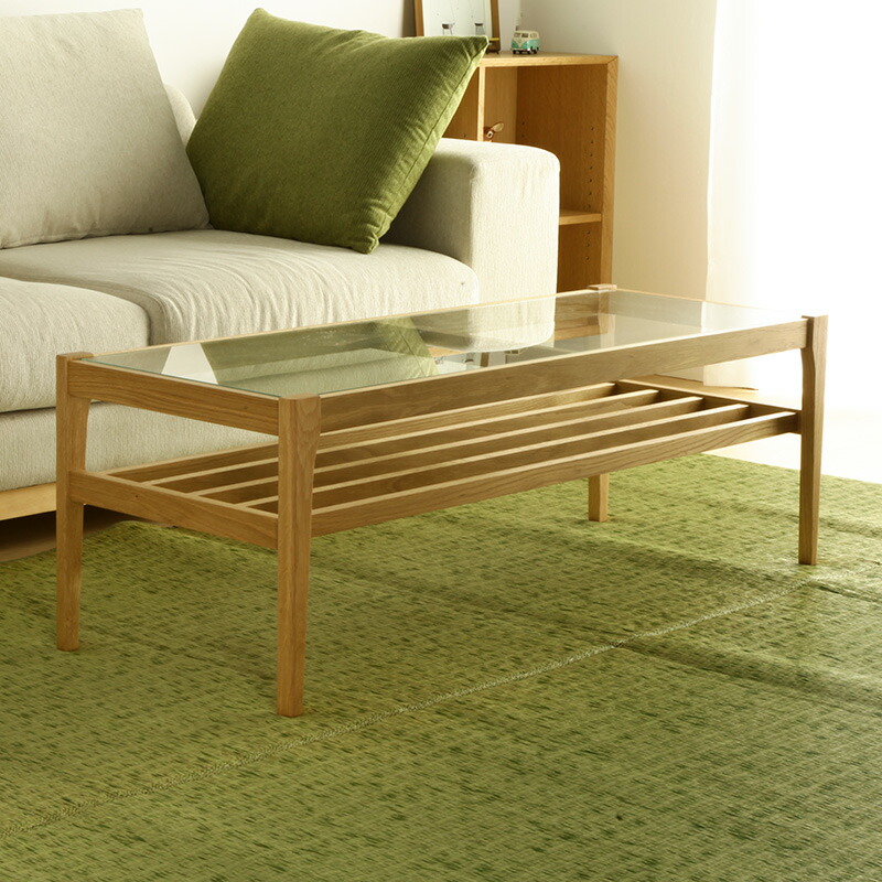 楽天市場】[refline / レフライン] ガラスセンターテーブル 120 オーク