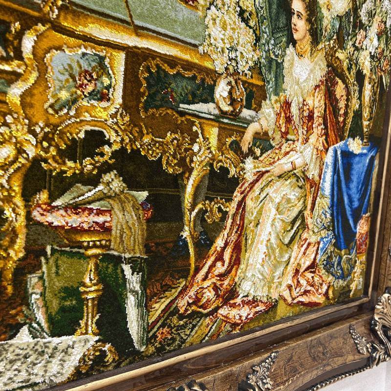 楽天市場】ペルシャ絨毯 イラン・タブリーズ 絵画 125×98cm（額縁込