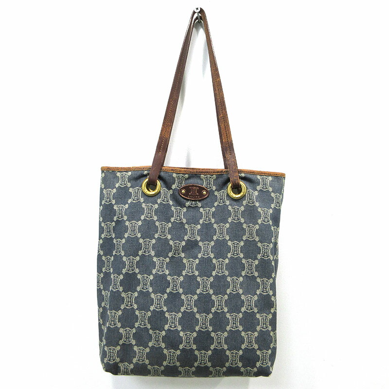 楽天市場】【中古】CELINE | セリーヌ マカダム デニム トートバッグ
