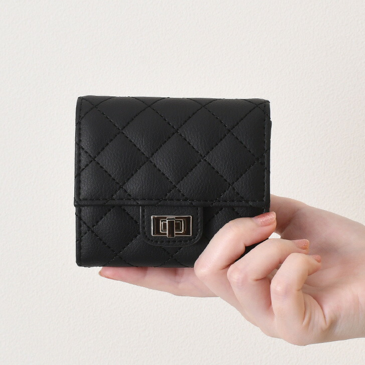 楽天市場】キルティング フェイクレザー 三つ折り財布 レディース 財布