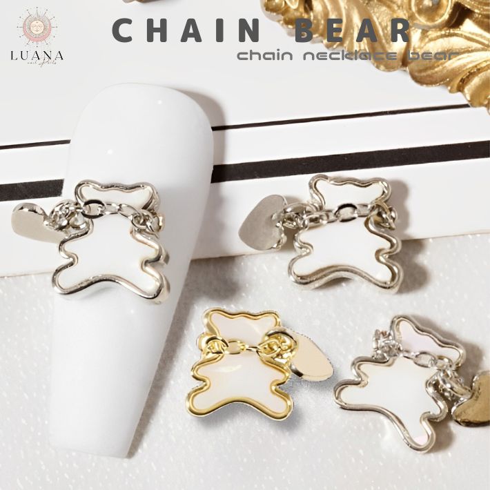 楽天市場】ポイント5倍ネイルパーツ チェーン くま 2個 ハート 人気