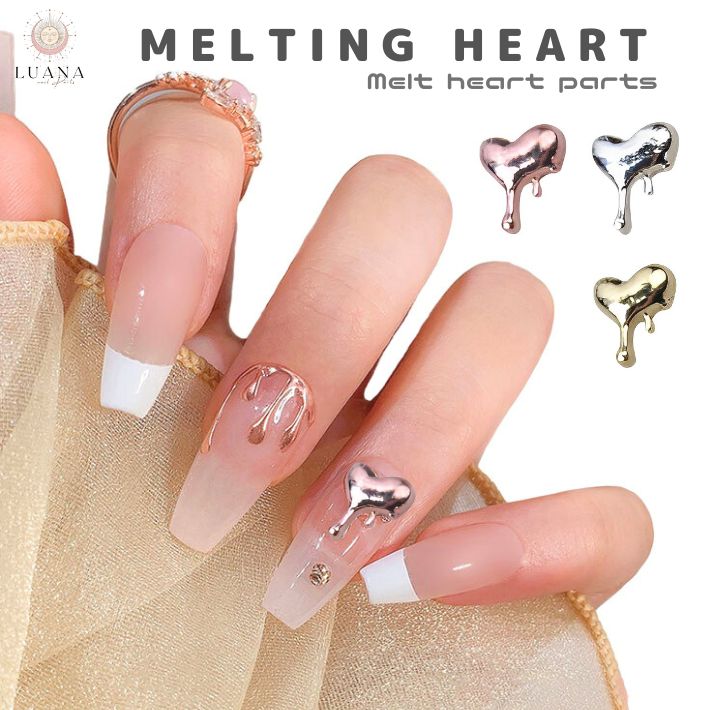 楽天市場】ポイント5倍ネイルパーツ 溶ける ハート 2個 メタル ロック