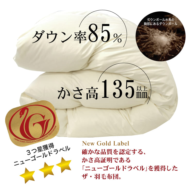 楽天市場】羽毛布団 セミダブルサイズ ザ・羽毛布団 【ニューゴールド