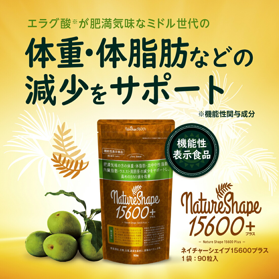 楽天市場】finebase ネイチャーシェイプ15600プラス 機能性表示食品