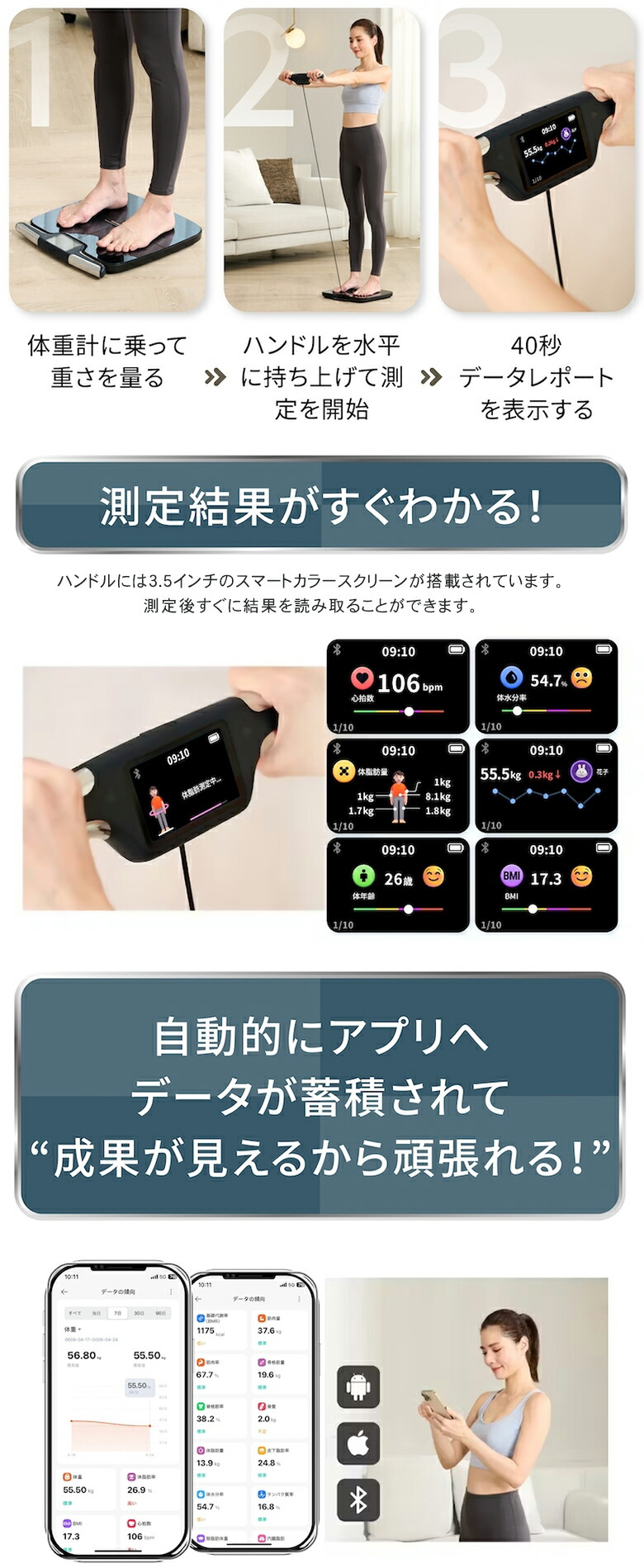 楽天市場】tokuyo 8点センサー 体組成計 高精度測定 ジムレベル 最大51