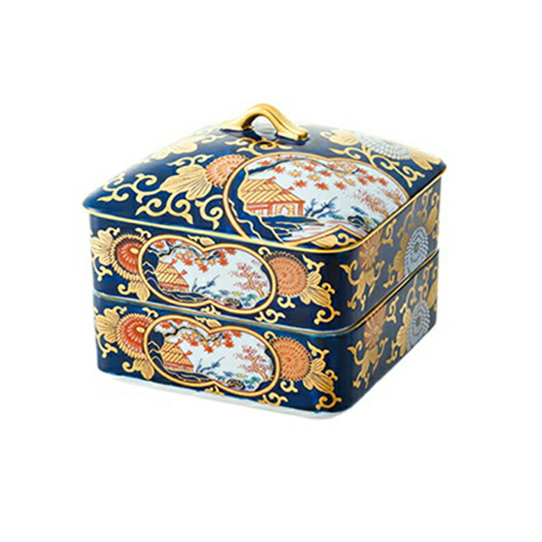 楽天市場】琳派 古伊万里様式 二段重 ＜和食器 / 重箱 / 磁器 / 蓋物
