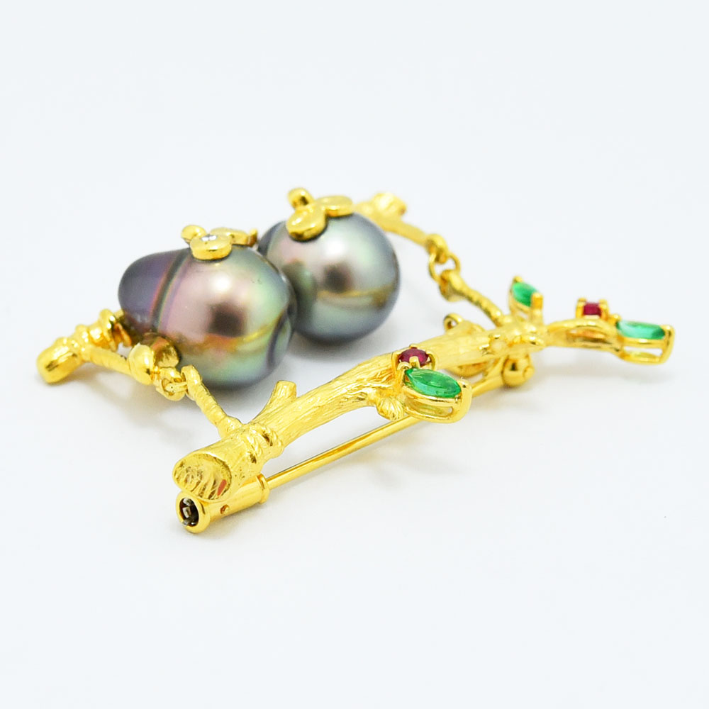 楽天市場】タサキ ブローチ TASAKI 田崎 フクロウ 梟 パール 黒蝶真珠