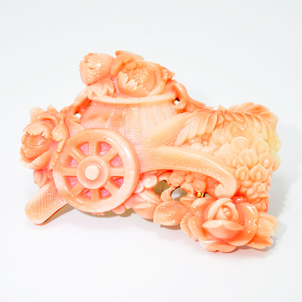 楽天市場】柴田 晩仙 帯留め 珊瑚 花 フラワー サンゴ さんご K18 750