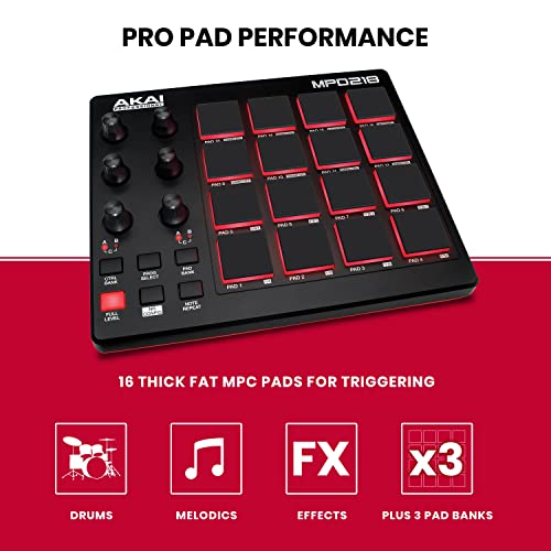 楽天市場】Akai Professional USB MIDIコントローラー 16パッド 音源