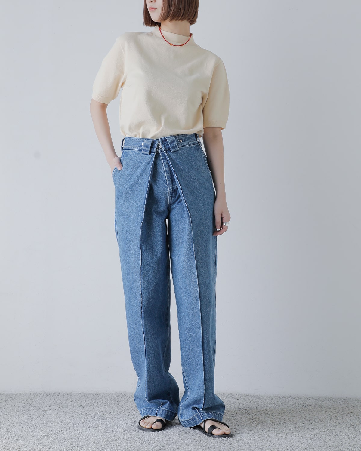 楽天市場】KURO クロ ビッグ タック デニム トラウザー パンツ “BIG