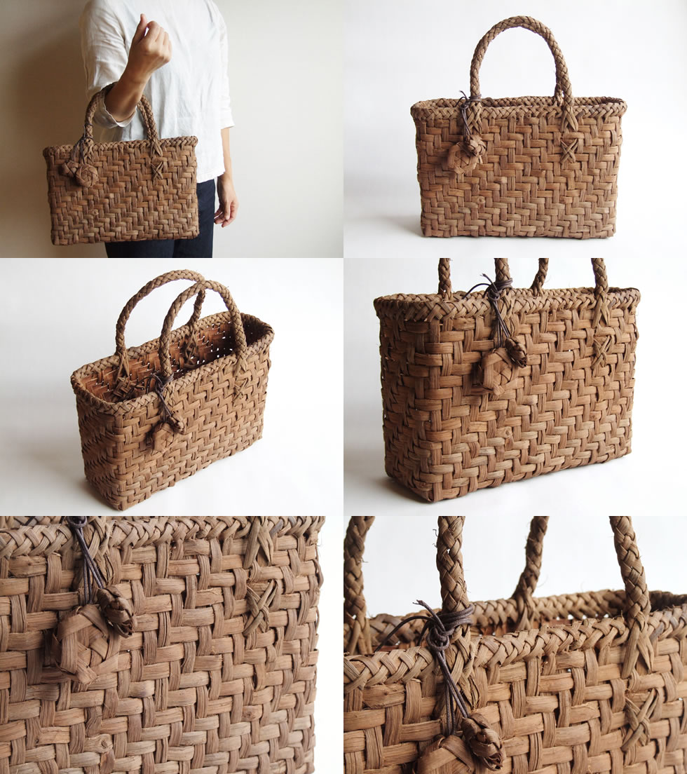 楽天市場】純国産 山葡萄かごバッグ 網代編み10mm チャーム付き : おまめ